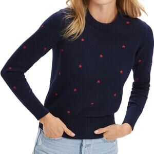 RENWICK SPORT | NWT Star All-Over Embroidered Crew Neck Sweater Navy | Size XL